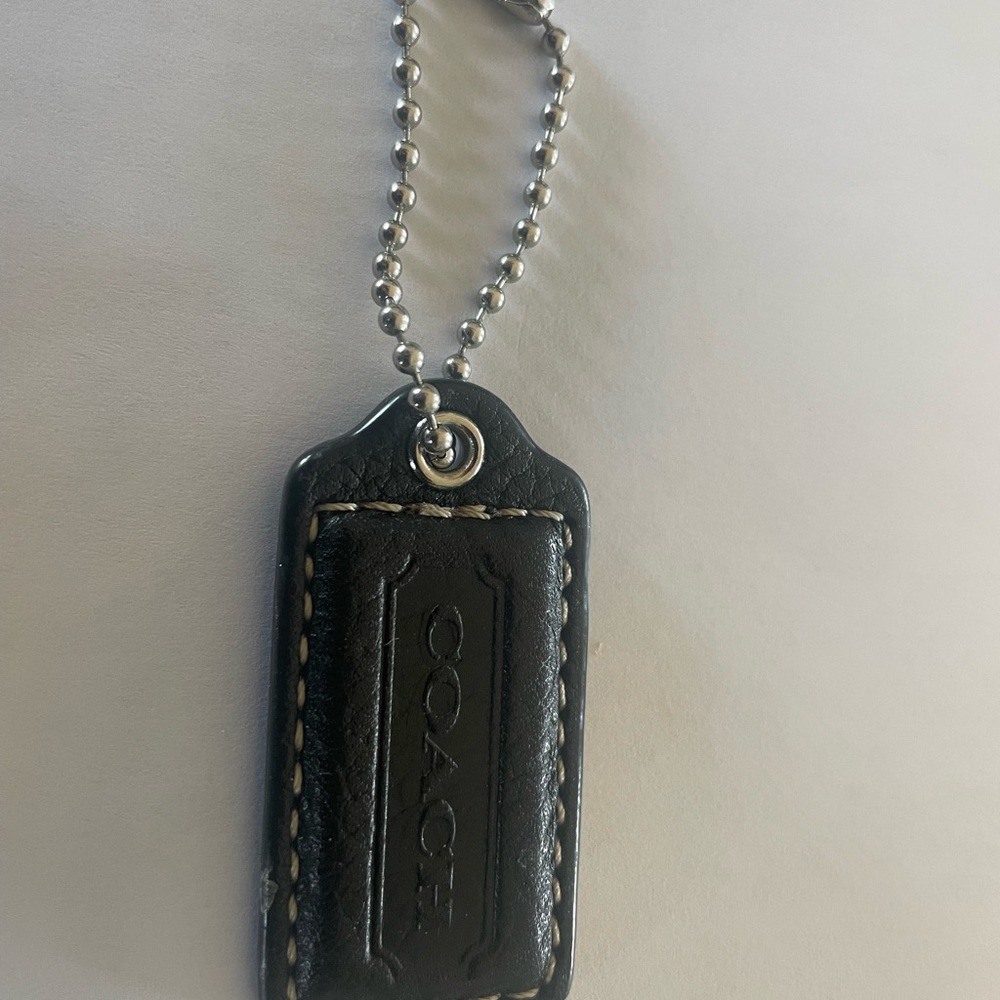 Coach Black Leather Keychain